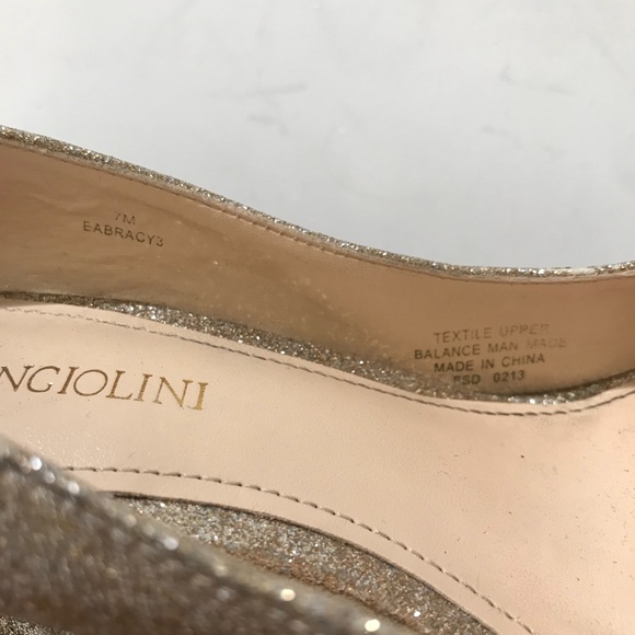 Enzo Angiolini Gold Glitter Sparkly Heels Sz 7 - Picture 7 of 8